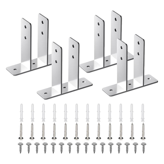 4Pcs Bathroom Partition Support Metal Brackets for Commercial Installation