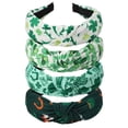 thumbnail image 1 of 4pcs St. Patrick's Day Headbands for Women Girls Cute Love Green Shamrock Irish Lucky Clover Pattern Cross Hair Bands, 1 of 9