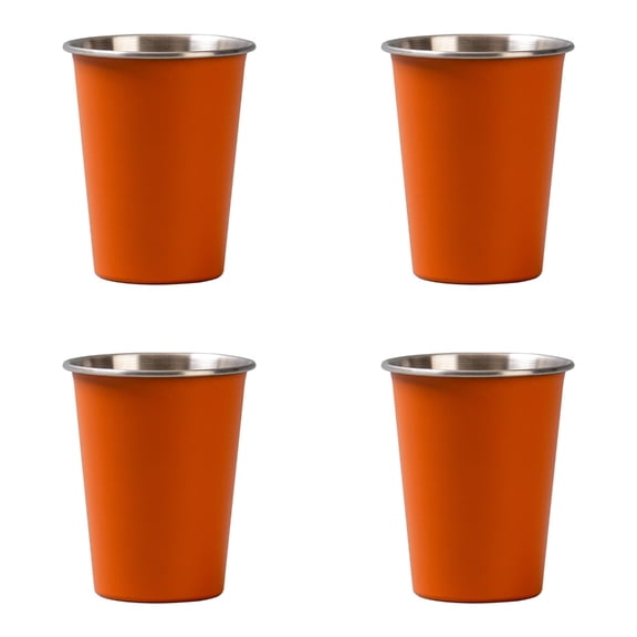 4pcs Stackable Camping Water Cup 350ml Teas Coffees Milk Beer Mug Stainless Steels Drinking Cups Outdoor Travel Cups