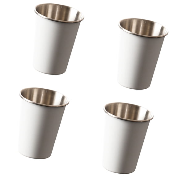 4pcs Stackable Camping Water Cup 350ml Teas Coffees Milk Mug Stainless Steels Drinking Cups Outdoor Travel Cups