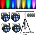 thumbnail image 1 of ​JAJALUYA 4-Pack 9×10W Round RGBW 4-in-1 Stage Lighting, Sound-Activated DMX for Party Wedding​, 1 of 5