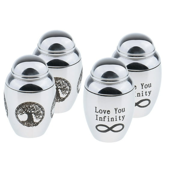 4pcs Stainless Memorial Keepsake Cremation Urn Jar for Ash
