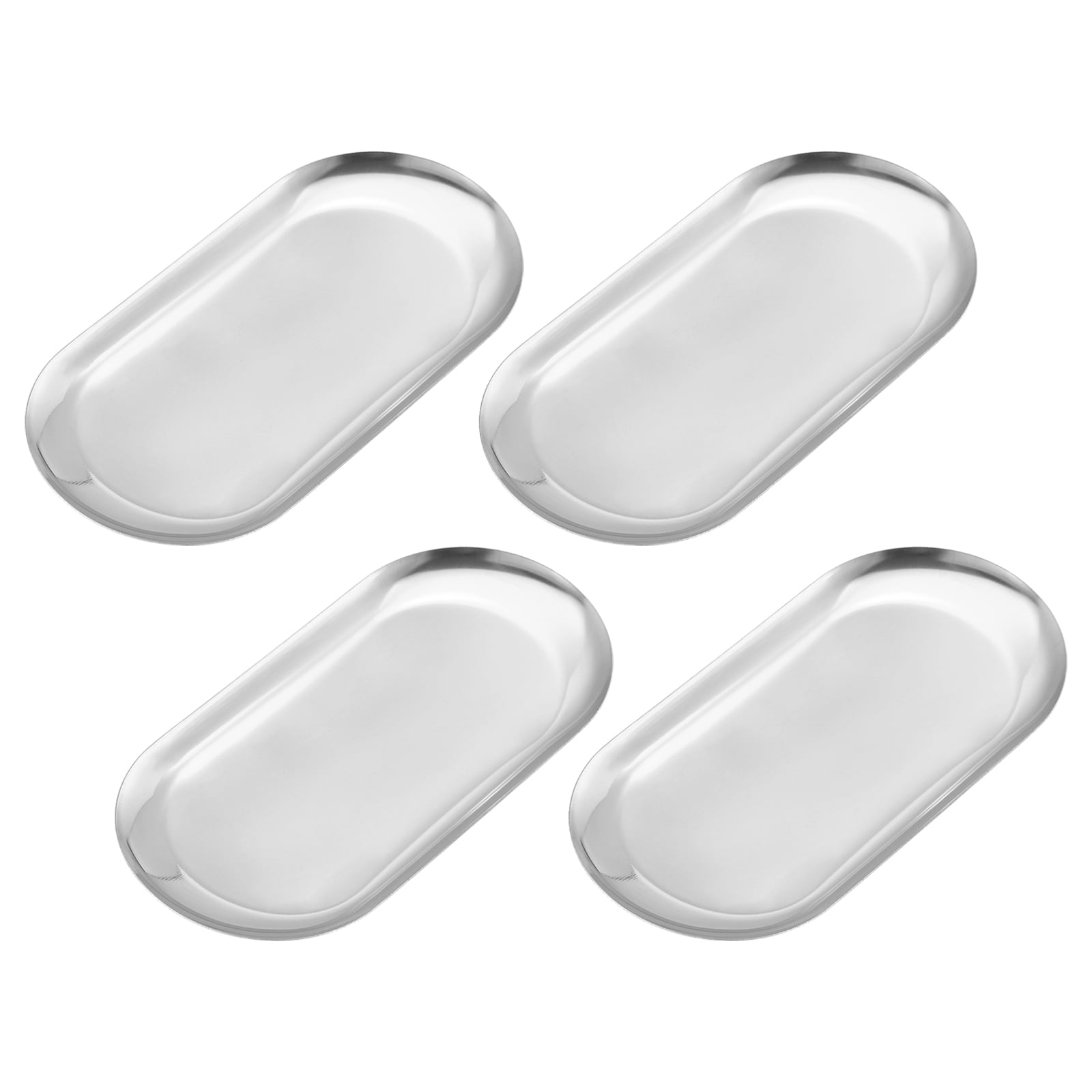 4pcs Stainless Steel Decorative Trays, 7 Inch Bathroom Trays, Makeup ...
