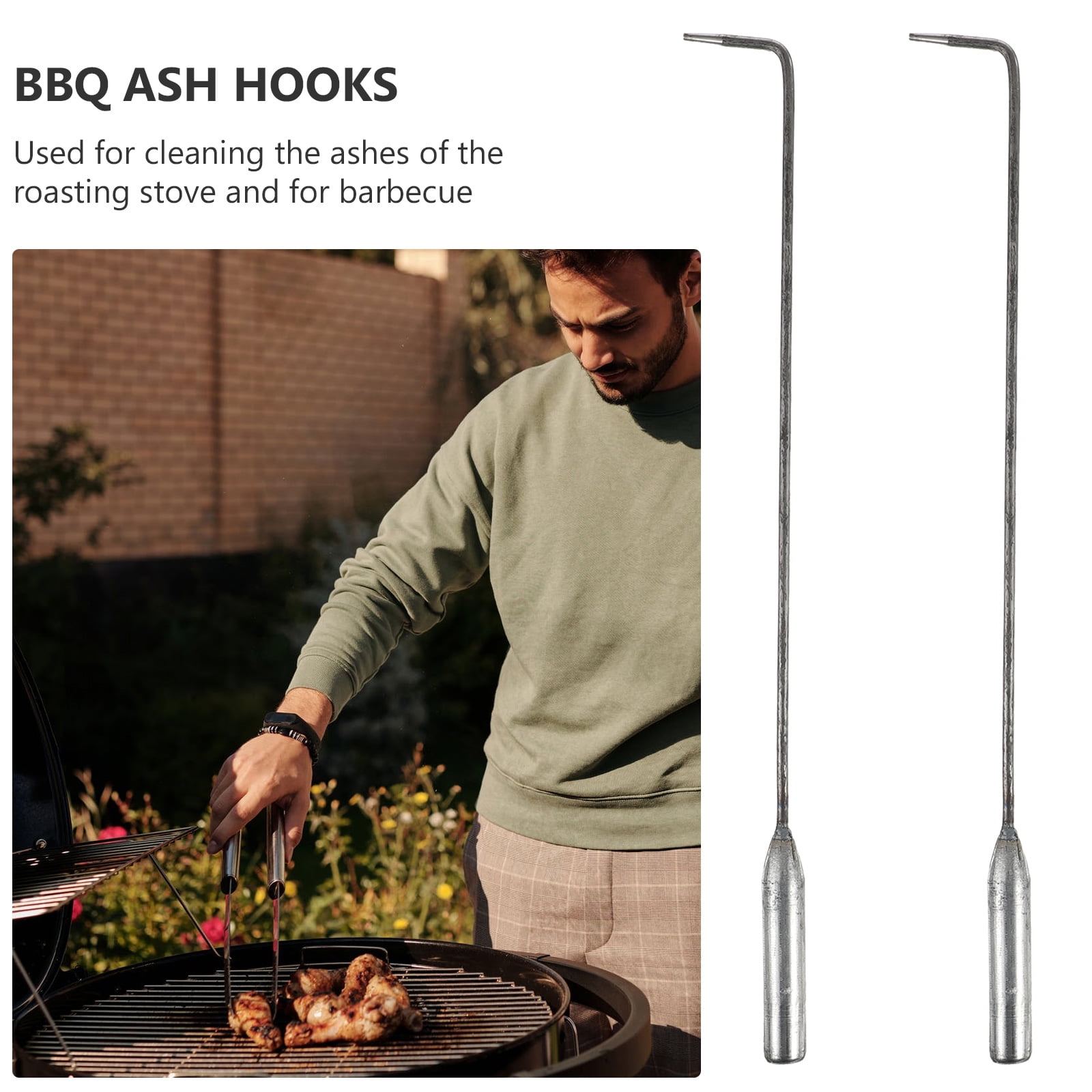 4pcs Stainless Steel Fire Pit Poker Sticks Fireplace Stoker (Assorted