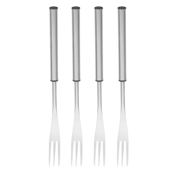 4pcs Stainless Steel Fondue Forks for Cheese Chocolate Marshmallows Long Fondue Sticks with Handles for Home Use BBQ Occasions