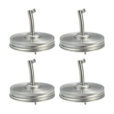 4pcs Stainless Steel Mason Jar Oil Spout Lid Replacement Pour Spouts with Caps