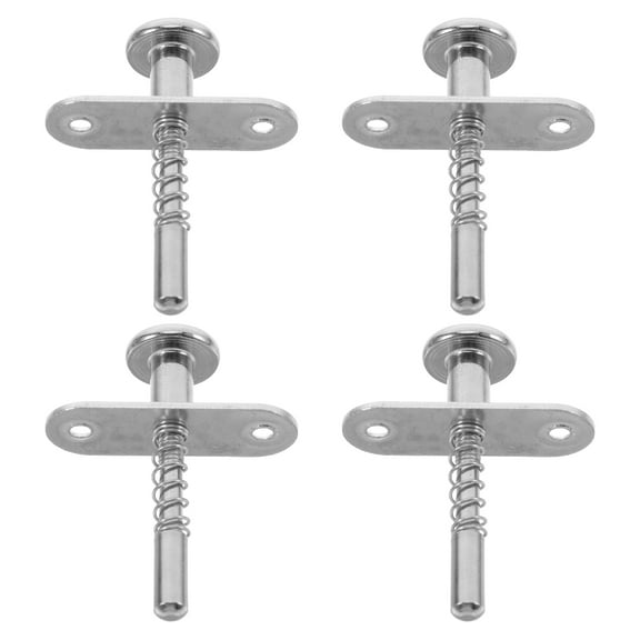 4pcs Stainless Steel Plunger Latches Spring-Loaded Baby Bed Adjustable Height Rod Bolt Plunger Latch Spring Latch for Furniture Bed Door