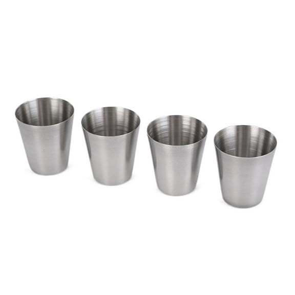 4pcs Stainless Steel Schnapps Cups 30ml Shot Glasses for Camping Holidays and Gatherings PU Leather Case Drinkware