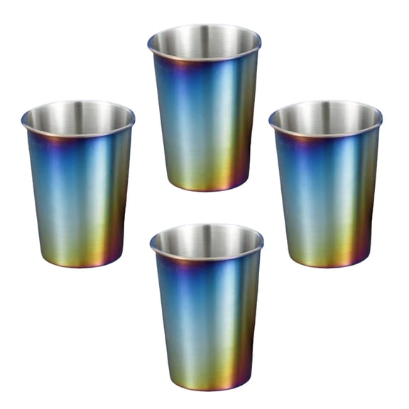 4pcs Stainless Steel Tumblers Stackable Beer Cup Cold Dishwasher Safe Water Drinking Glasses Camping Accessories