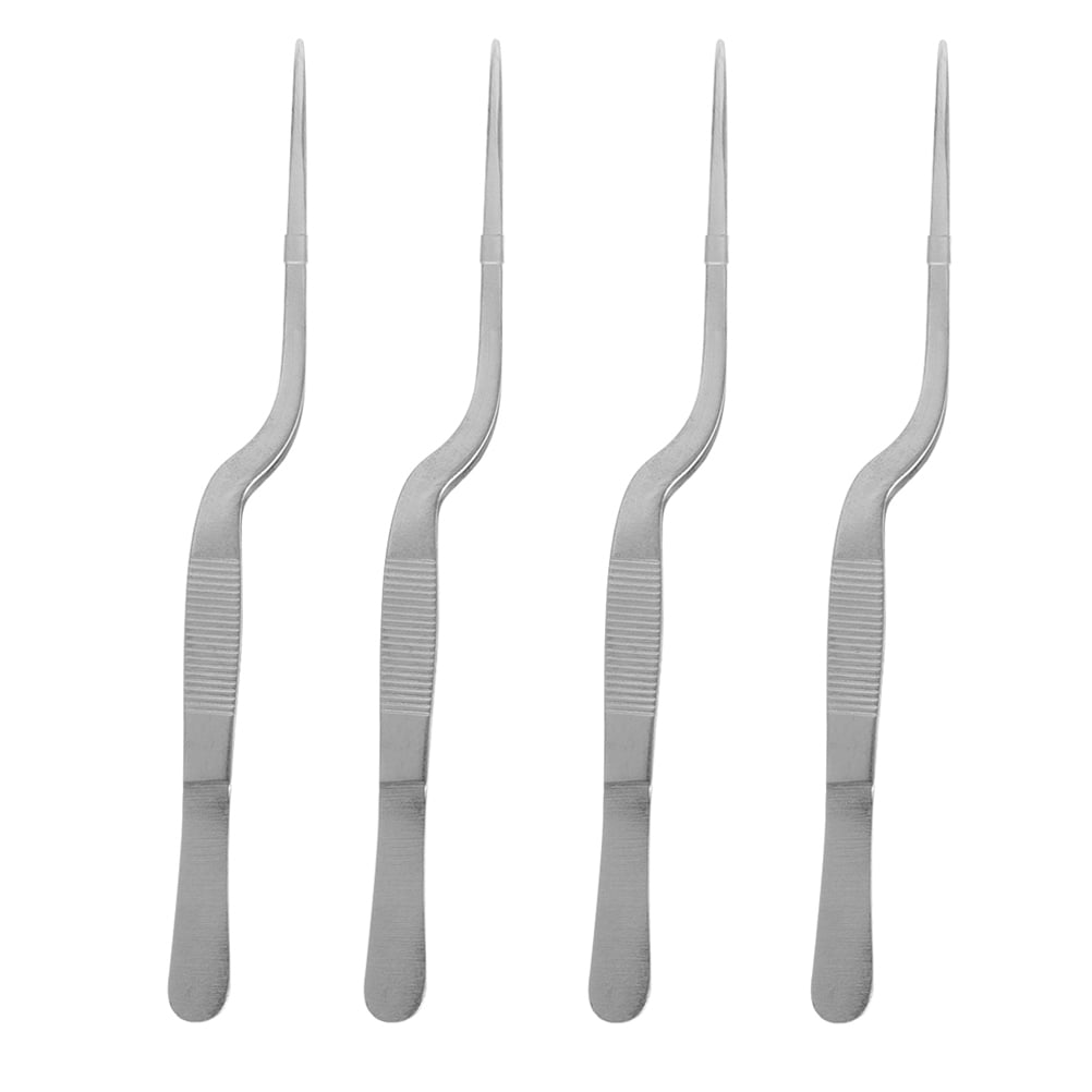 4pcs Stainless Steel Tweezers Practical Tool Tweezers Earwax Removal
