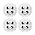 thumbnail image 1 of 4pcs Stainless Steel Universal 360 Degree Rotation Pulley Self Adhesive Caster Mini Swivel Wheels For Furniture Storage Box ,Easy to Install, 1 of 7