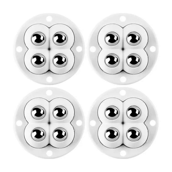 4pcs Stainless Steel Universal 360 Degree Rotation Pulley Self Adhesive Caster Mini Swivel Wheels For Furniture Storage Box ,Easy to Install