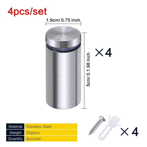 4pcs, Standoff Screws, Sign Standoffs, Standoff Screws for Acrylic, Advertising Standoff Mount Metal, Sign Mounting Hardware