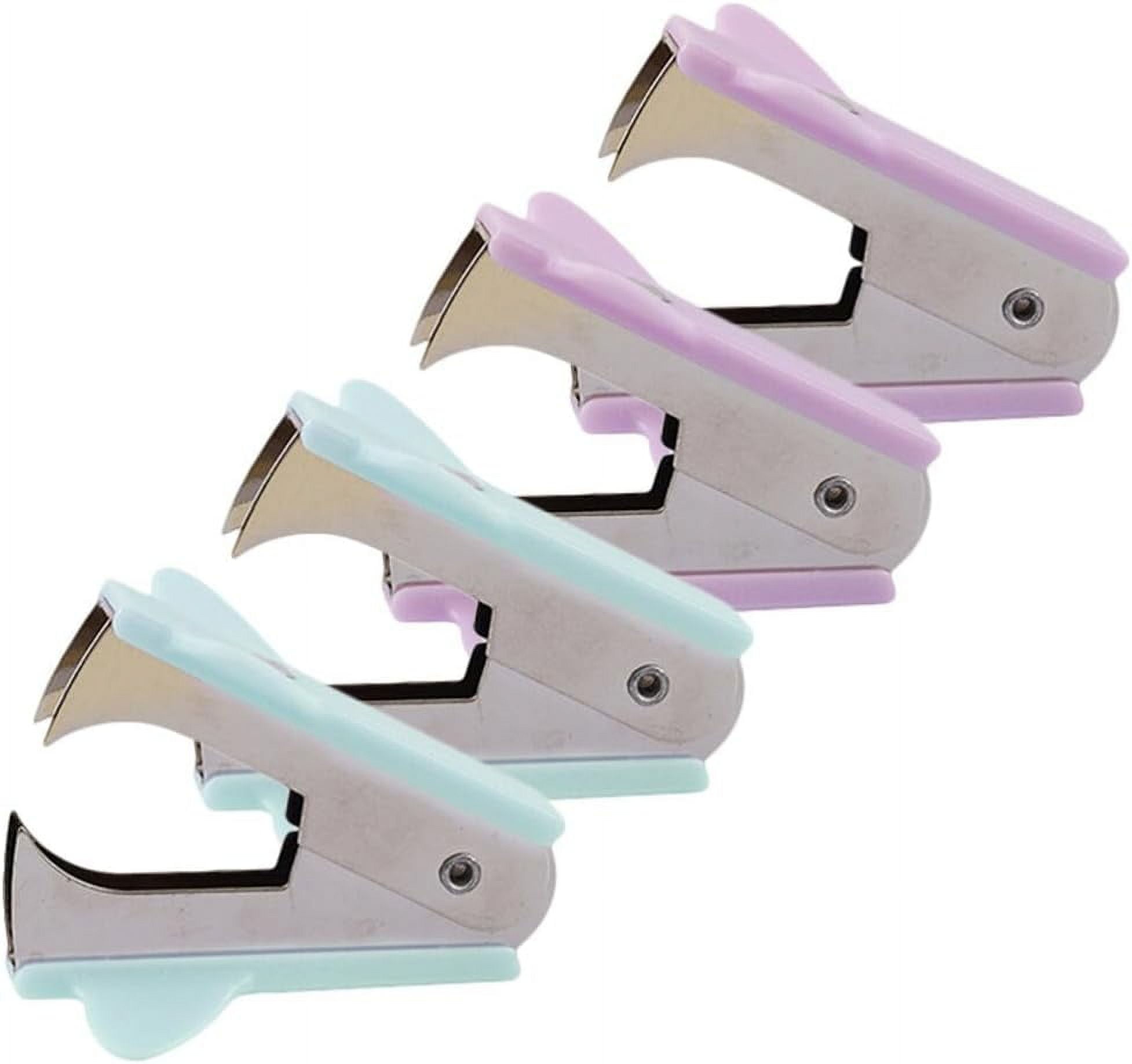 4pcs Staple Remover Pink Marble Staple Remover Tool Portable Mini Gold