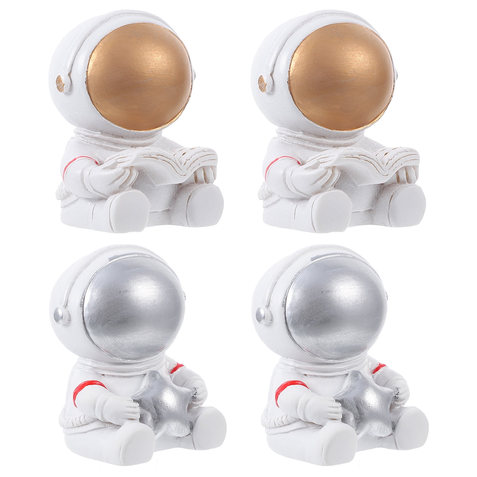 4pcs Statues Astronaut Figures Resin Statues for Home