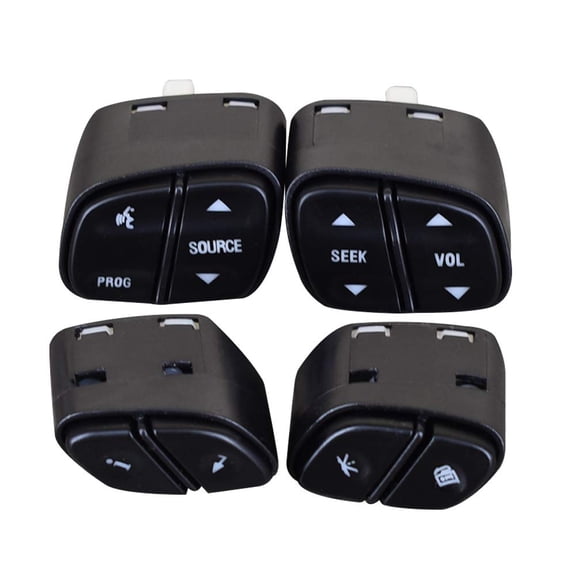 4pcs Steering Wheel Control Switch Button Fits for 2003-2009 Chevy Silverado Suburban Tahoe Avalanche GMC Sierra Yukon Cadillac Escalade Replaces 21997738, 21997739, 1999442, 1999443