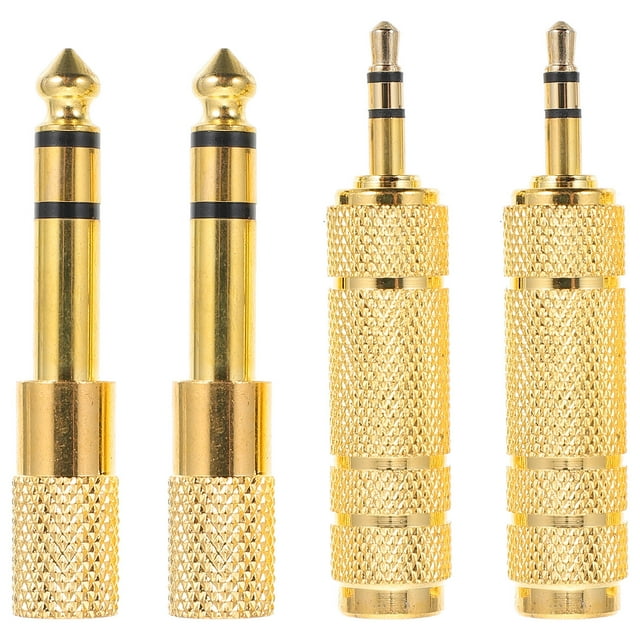 4pcs Stereo Headphone Adapters 6.5mm to 3.5mm Adapter for Audio Interface