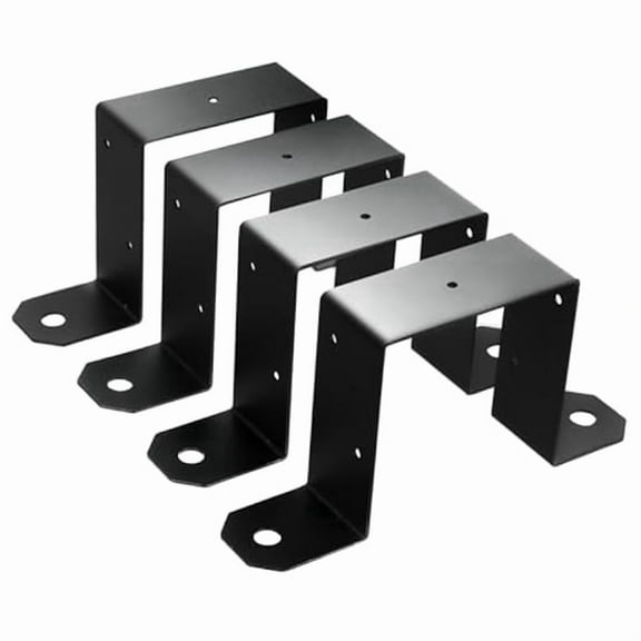 4pcs Strap Post Ties Black Deck Fence for 4x4in U Bracket,Can Be Brackets Metal Posts to Wood