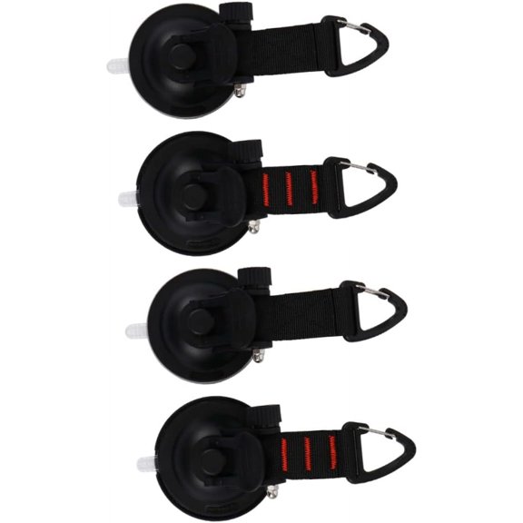 4pcs Strong Suction Cup Hooks, Vacuum Suction Cup Anchor, Heavy Duty Suction Cups Hooks, Camping Suction Hooks, Black Heavy Duty Suction Cup Securing Hook for Car Tents