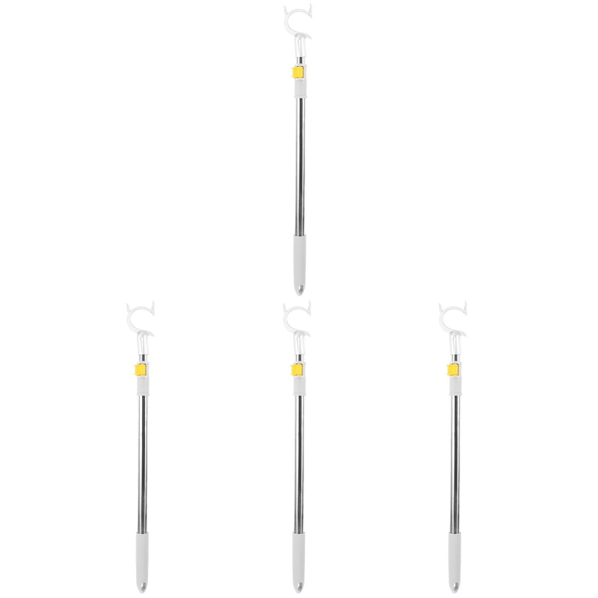 4pcs Sturdy Metal Clothes Reach Pole Clothesline Reach Rod Household ...