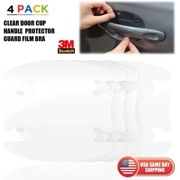 4pcs Style A Clear Car Door Handle Paint Scratch Protection Guard Film Bra TPU