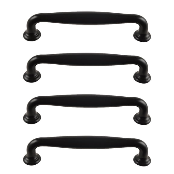 Milisten Black Cabinet Door Knobs 4-Pack, Grease Resistant, Hardware, 11 x 2.1 Inches for Kitchen and Bathroom