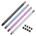 thumbnail image 1 of 4pcs Stylus Pens for Touch Screens with 8 Extra Tips Capacitive Stylus Tablet Pen, Silver Purple Blue Black, 1 of 6