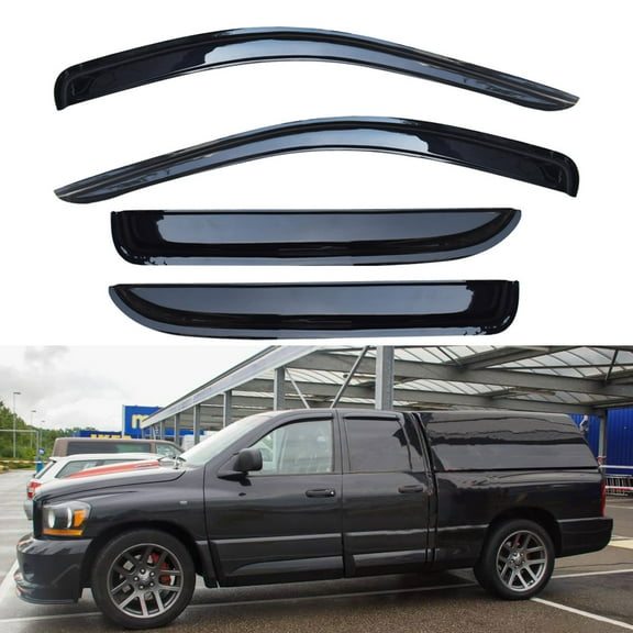 4pcs Sun Rain Guard Vent Shade Window Visor Fit for 02-09 Dodge Ram Crew Mega Cab