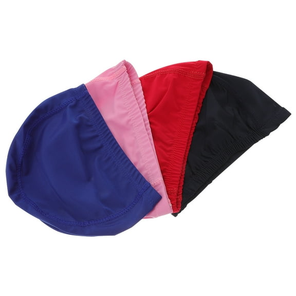 4pcs Swim Caps Nylon High Elasticity Swimming Caps Keeps Hair Clean Breathable Swim Caps Swimming Pool Bathing Hat for Kids Adults