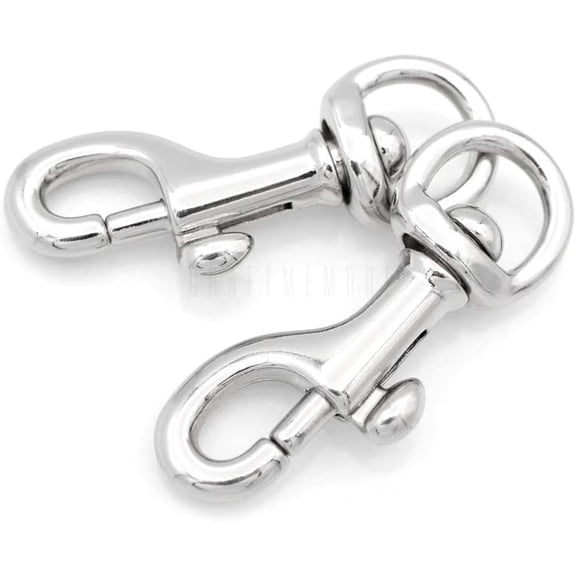 4pcs Swivel Snap Hook Round Eye Slide Bolt Lobster Clasp for Purse Keychains Accessories SC17 (Silver)