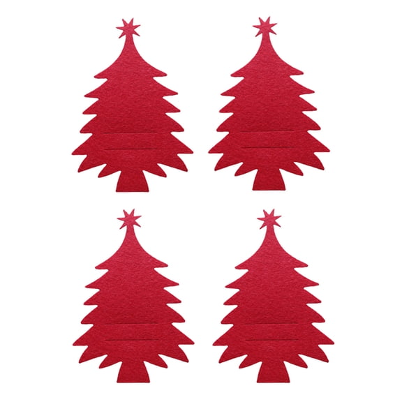 4pcs Tableware Holder Christmas Tree Knife Fork Tableware Holders Dinner Table Decorations Home Kitchen Party Supplies