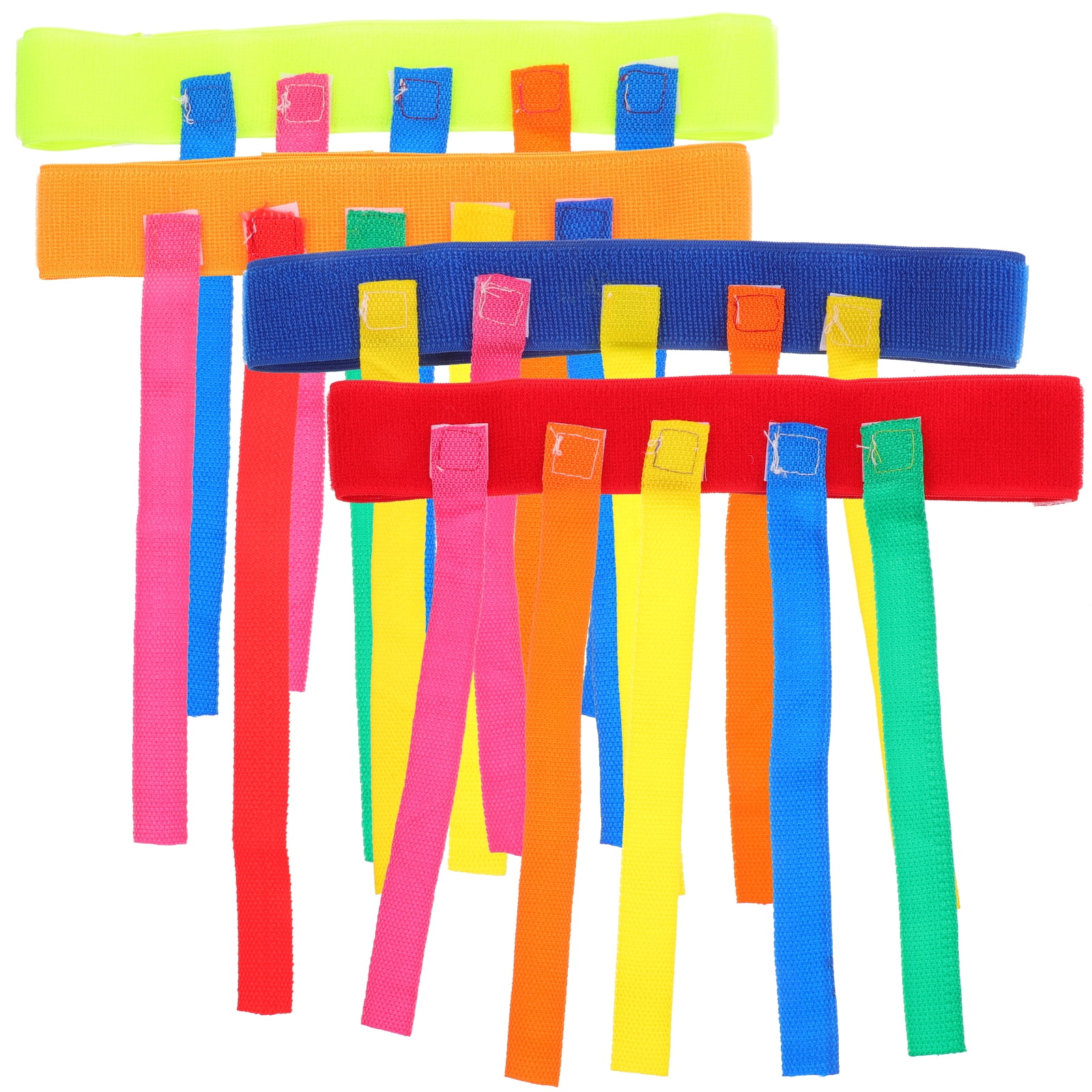 4pcs Tail Catch Toy Belts Kid Game Belts Training Game Props for Girl Boy (Blue Red Orange Green)