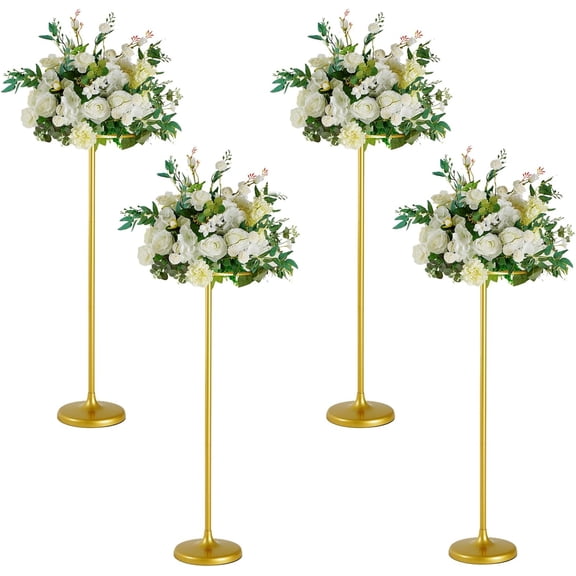 4pcs Tall Wedding Flower Stand 39.4" Wedding Centerpieces for Tables Gold Centerpieces Metal Flower Floor Vase for Party Event Wedding Reception
