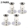 thumbnail image 1 of 4pcs Taper Candle Holders Traditional Shape Fits Standard Candlestick Silver, 1 of 6