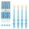thumbnail image 1 of 4pcs Tapered Candlesticks Spiral Taper Candle, 10 Inch Blue Candlestick Twisted Taper Candles for Dinner Table Decor Housewarming Gift Idea, 1 of 5