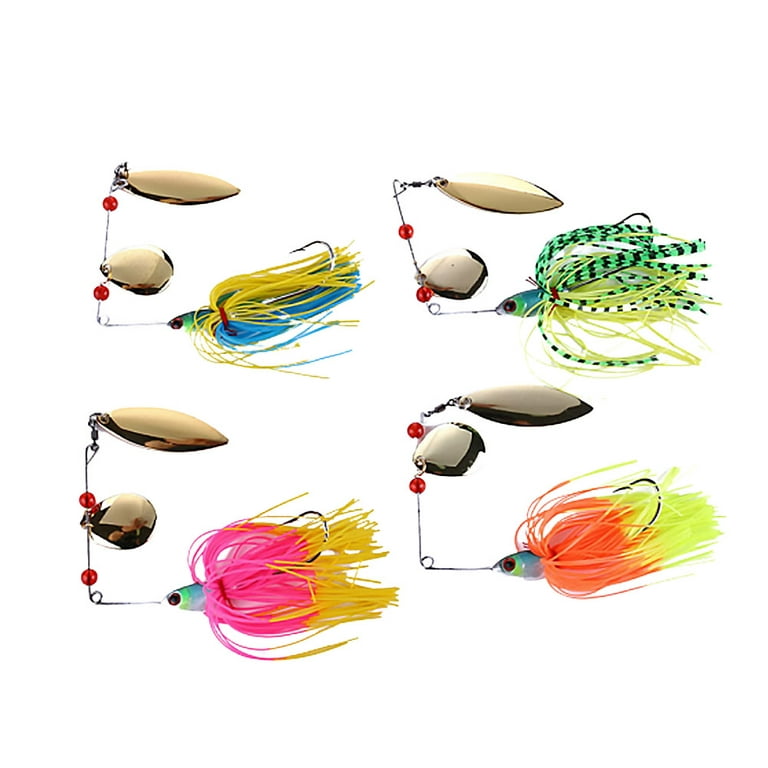 4pcs Tassel Noise Fishing Lures 19g Fishing Bait Fishing Hook Fishing  Supplies (Four Colors)
