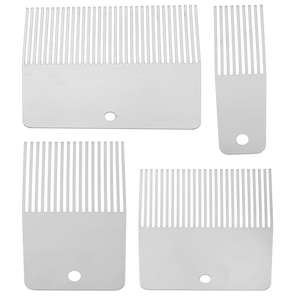 4pcs Textured Paint Brush For Plaster - Stainless Steel Texture Comb Brush For Artistic Painting - Wall Graining Cement Decoration Drawing Texture Comb