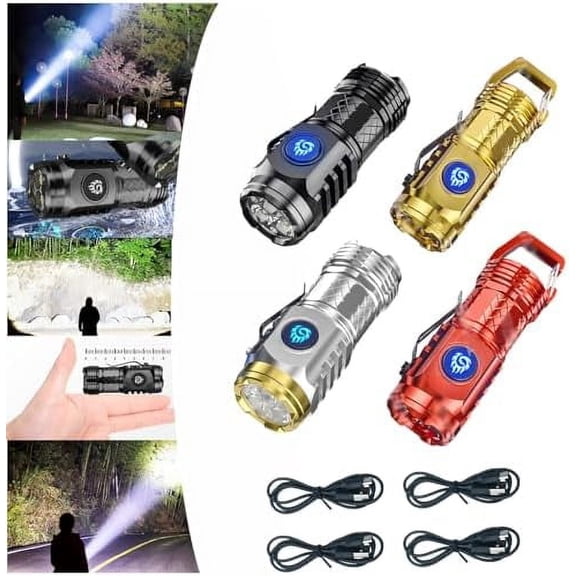 4pcs Three-Eyed Monster Mini Flash Super Power Flashlight, German Three Eyed Monster Mini Flashlight, 3 Eyed Monster Flashlight, Thumb-Sized Flashlight