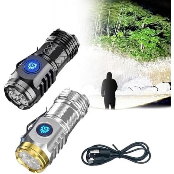 4pcs Three-Eyed Monster Mini Flash Super Power Flashlight, German Three Eyed Monster Mini Flashlight, 3 Eyed Monster Flashlight, Thumb-Sized Flashlight
