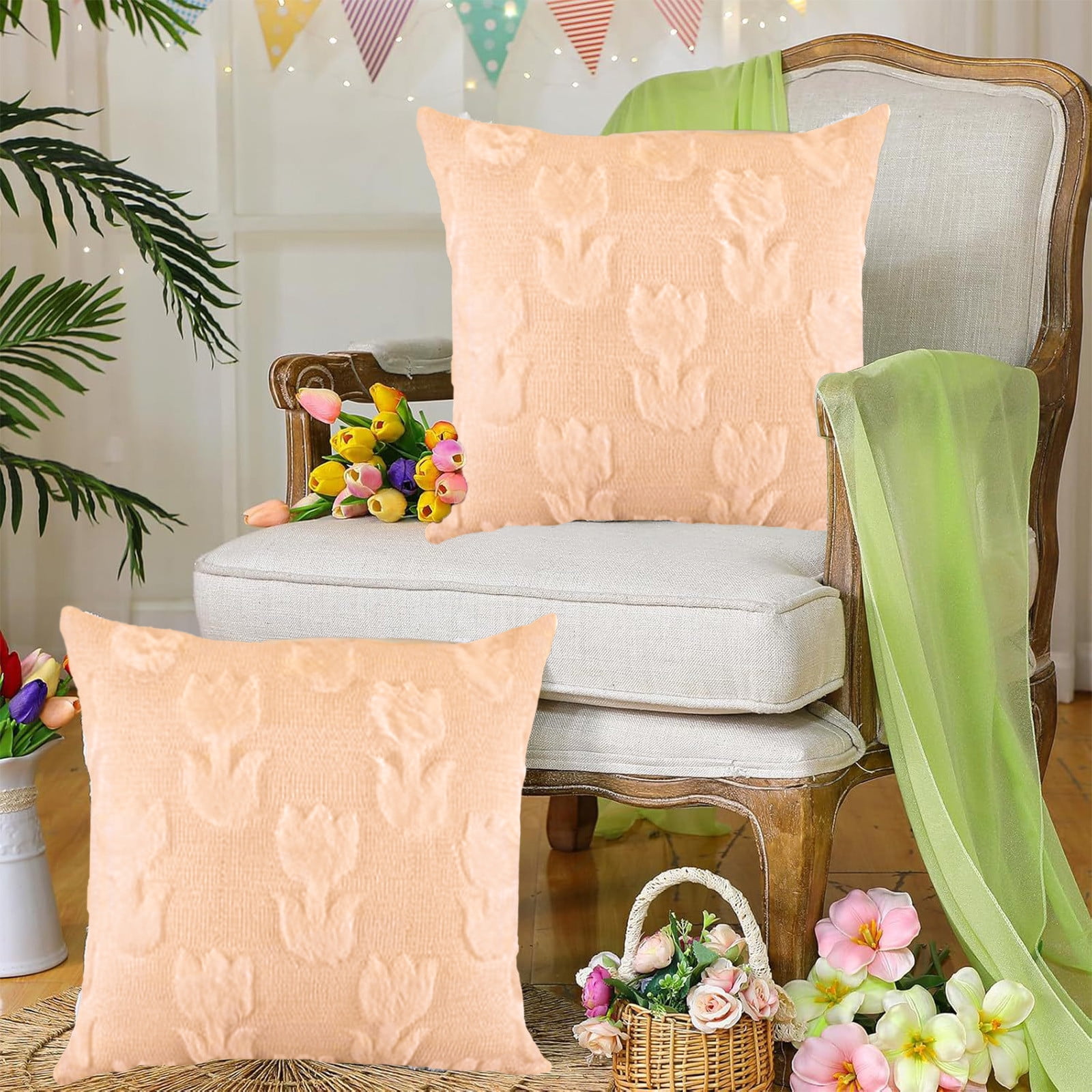 4pcs Throw Pillow Covers, Soft Plush Solid Couch Pillow Covers, Accent