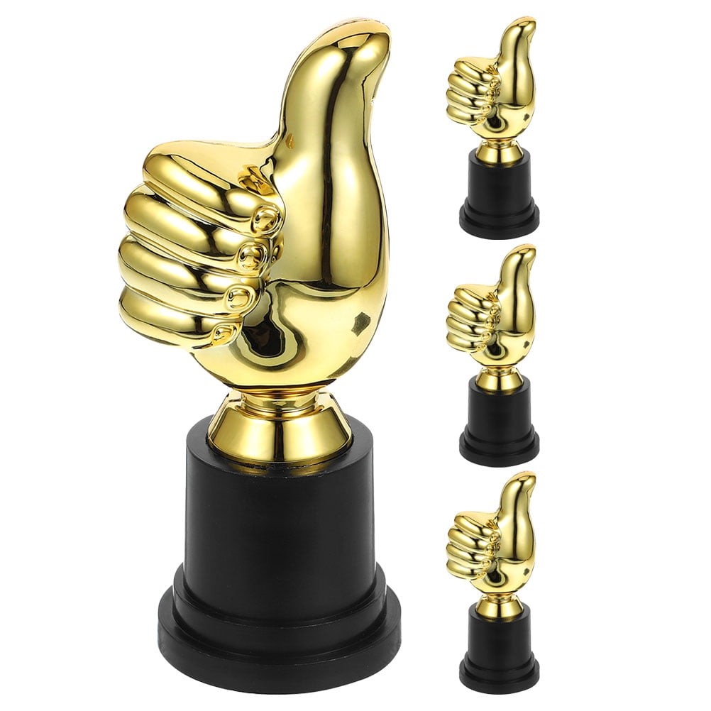 4pcs Thumbs Up Trophy Gold Plastic Mini Trophy Cups for Kids Party ...