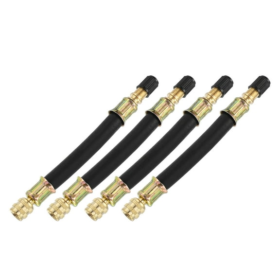 4pcs Tire Valve Extension Stem Adaptor Tool Flexible Dual Valve Stem Extender Pipes 12cm / 4.7" for Car Truck Bike RV