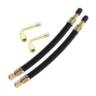 Unique Bargains 4pcs Tire Valve Stem Extension Tool 2 Dual Valve Stem Extender Pipe 18cm 7.1" 2 90 Degree Adapters for Car Truck Bike RV