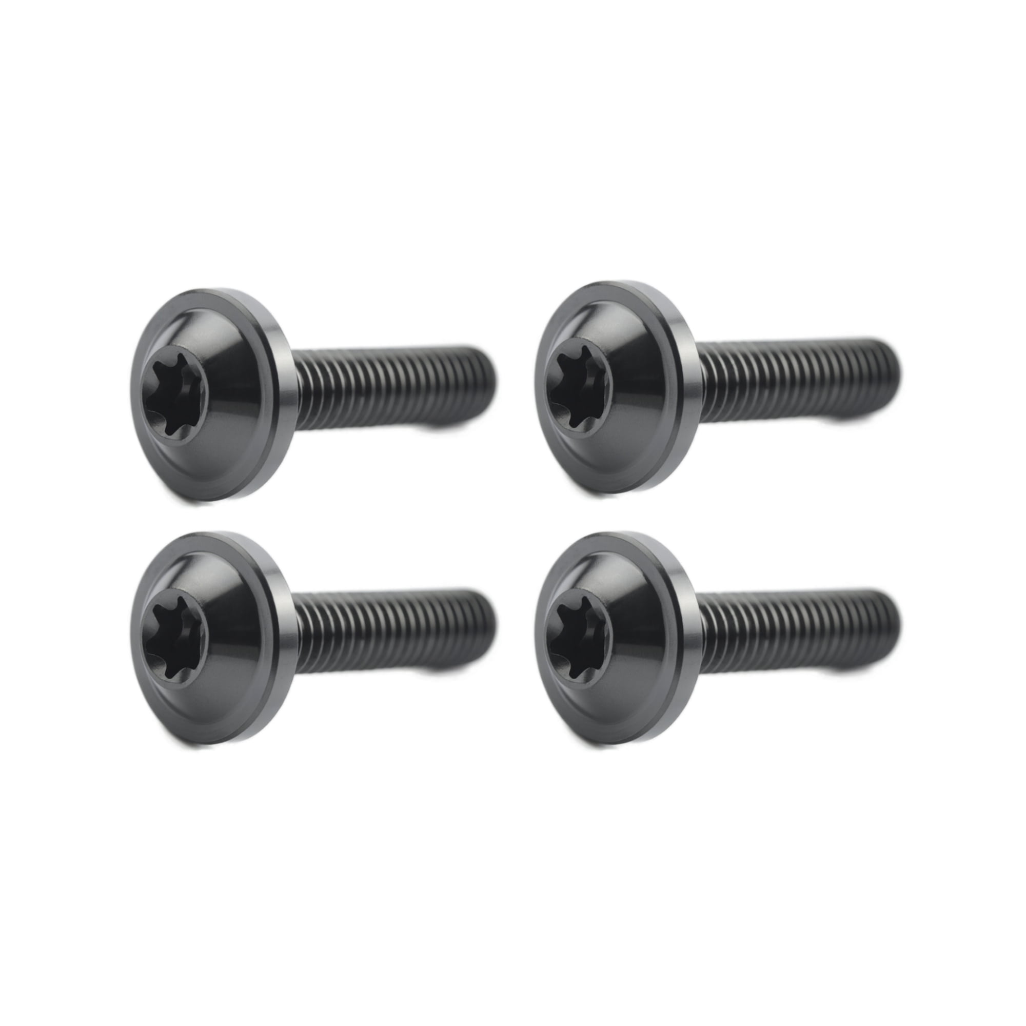 4pcs Titanium Ti M6x15mm Button Torx Head Bolt Screw for Bicycle Motorcycle M6x15, Black
