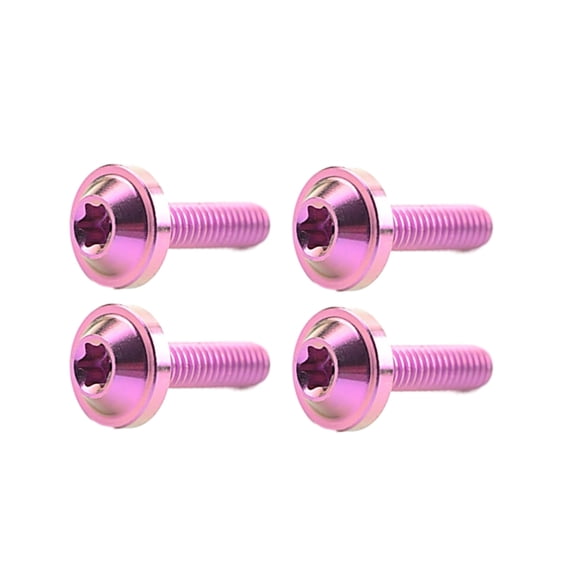 Red Torx Fasteners 4pcs Titanium Ti M6x70mm Button Torx Head Bolt Screw for Bicycle ...