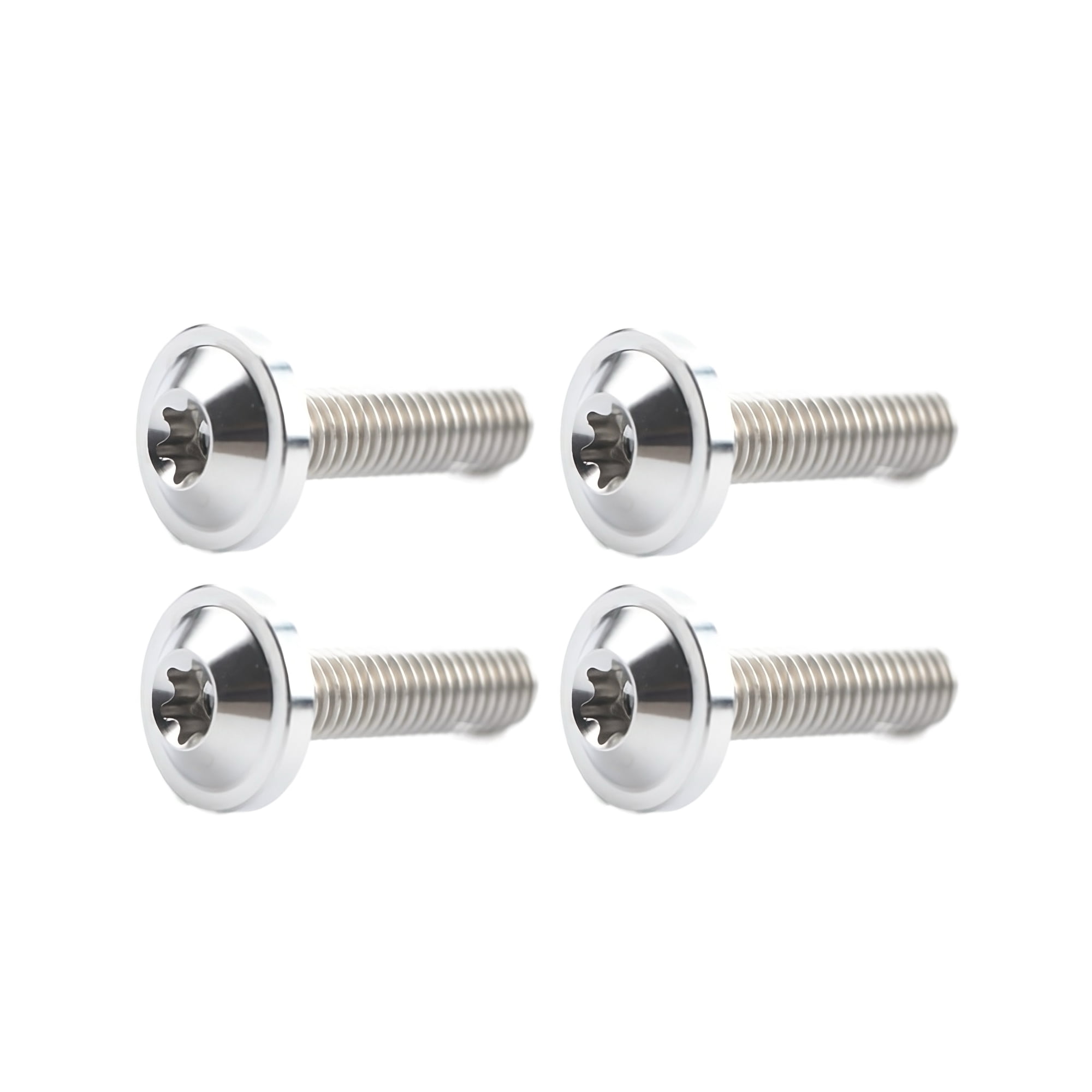 4pcs Titanium Ti M6x70mm Button Torx Head Bolt Screw for Bicycle Motorcycle M6x70, Silver