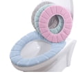 thumbnail image 1 of 4pcs Toilet Seat Cover Pads Stretchable Washable Cloth Soft Thicker Warmer Toilet Seat By PULMCheerger, 1 of 7