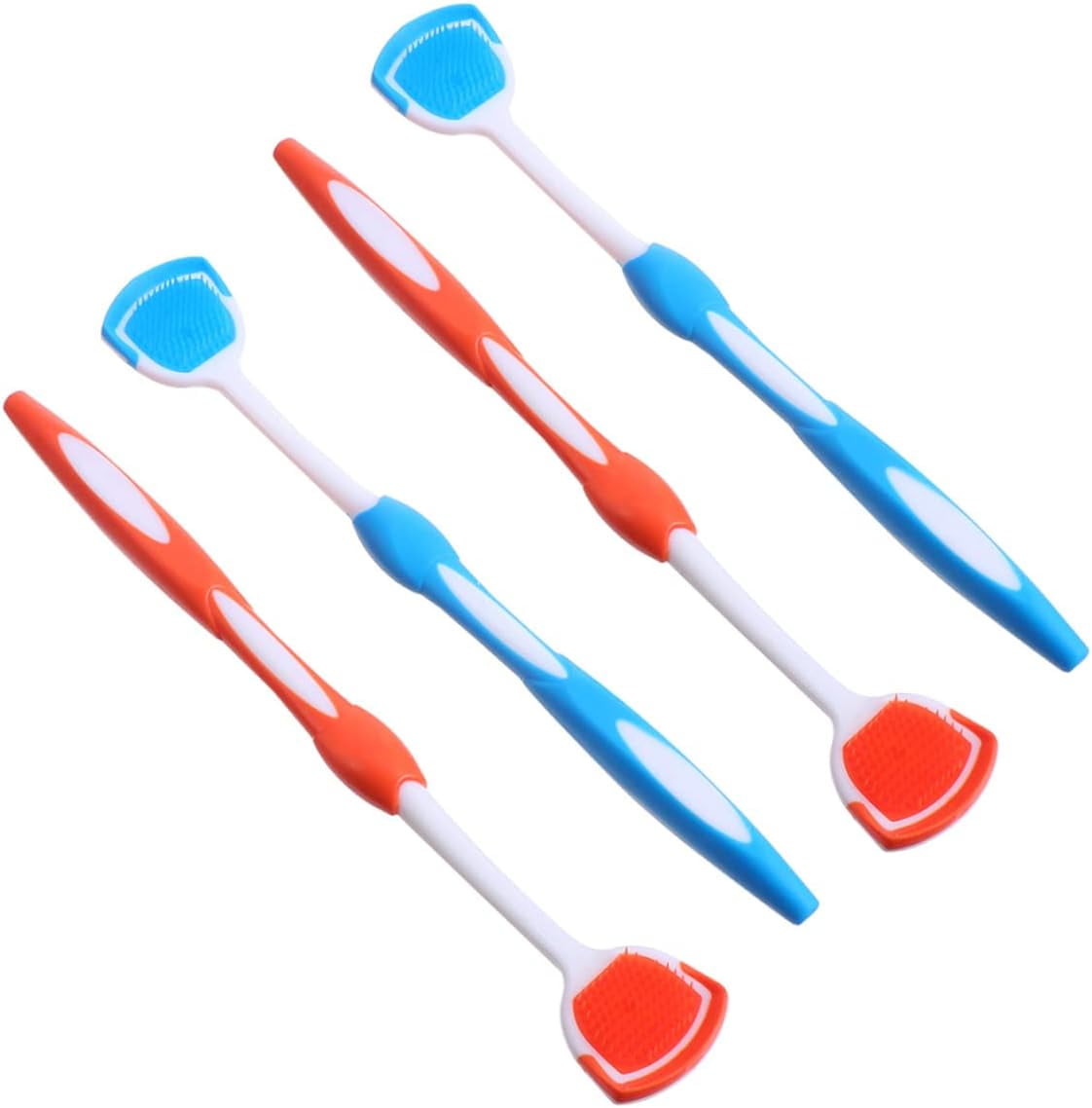4pcs Tongue Cleaning Brush Silicone Cleaner Stainless Steel Scraper Silicon Spatula Tong Scraper