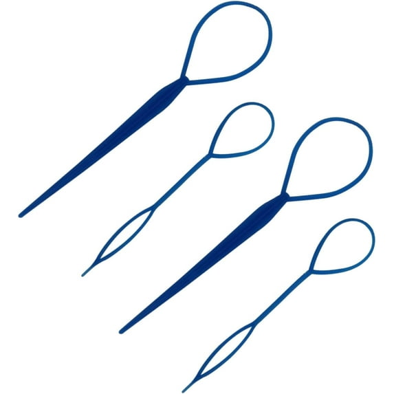 4pcs Topsy Hair Braid Tool Ponytail Holder and Bun Maker Durable Braiding Tool for Women's Fast Hairstyling Fashion Accessories French Twist Hair Plaiting, Blue
