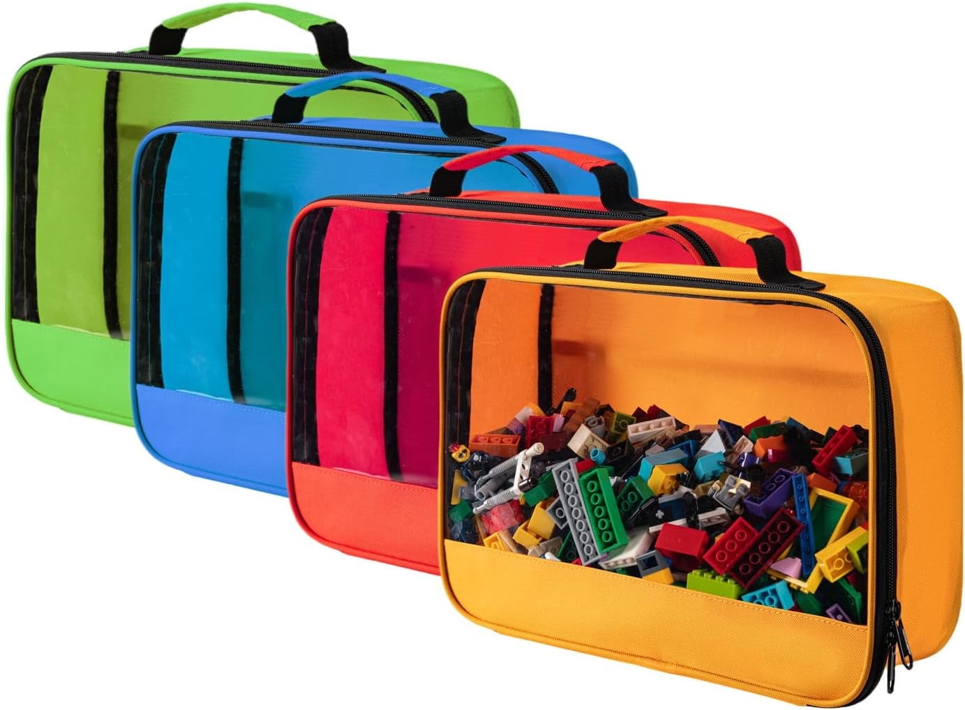 4pcs Toys Storage Bag, Classic Bricks Building Set Storage Bag, Travel Case for Building Toys, Puzzles